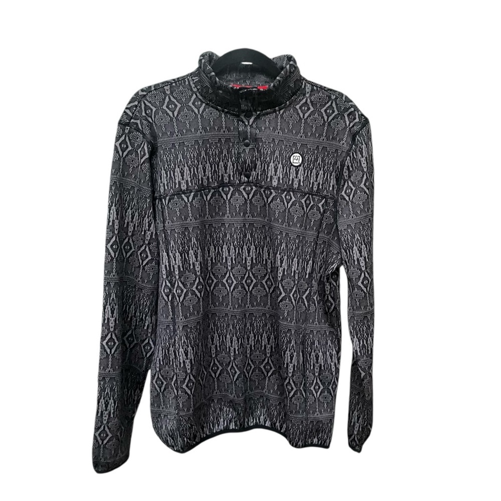 NWT Avalanche Mens Tonal Print Pullover Sweater Side Pockets Size M Y2k Holiday